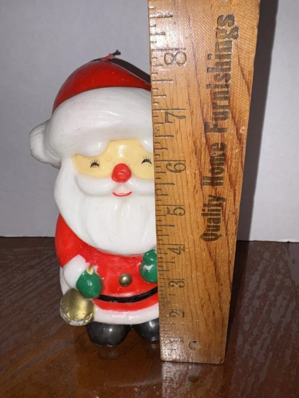 Vintage Santa Claus Christmas Candle Unlit Wax 7.5 Inches Tall